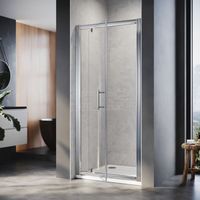 Cabine de douche à charnière pivotante de luxe-Verre trempé transparent, anti-éclats, gain de place