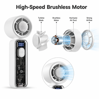 Ventilateur de cou portable sans pales ultra-silencieux, alimenté par batterie, mini, puissant, pour sports d'été et activités de plein air