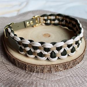 Personalizado ajustable macramé tejido a mano poliéster Paracord mascota perro Collar Correa conjunto seguridad fuerza perro plomo - Product Image 4