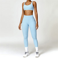 Ensemble de sport 2 pièces pour femme : survêtement de yoga à séchage rapide, tenue de gym, ensemble de course, t-shirt de sport à manches longues, vêtements de yoga