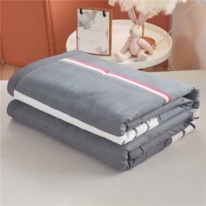 Couette d'été en coton double, lavable en machine, rayée, pour étudiants et enfants - Product Image 1