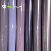 ASDFilm Serie Completa de Vinilos TPU Morados, Color Negro Brillante, Efecto Cambiante, Autoregenerables, Hidrofóbicos, Protección de Pintura PPF para Carrocería