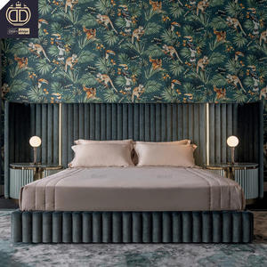 2023 날개 디자인 높은 킹 침대 프레임 터프트 부드러운 높은 헤드 보드 현대 럭셔리 침실 가구 - Product Image 4