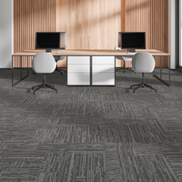 Luxury Linear Geometric Patter Nylon PVC Carpet Tiles 50x50cm Loop Pile Flame Retardant for Office Flooring Solution