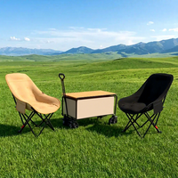 Chariot de camping et de courses pliable, surélevé, à quatre roues, réglable, respirant et durable, avec plateau en acier épaissi, OEM