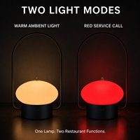 Lampe de table sans fil rechargeable pour restaurant avec voyant d'appel rouge pour serveur, poignée métallique portable et abat-jour en plastique pour hôtel, café, bar