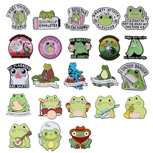 OEM ODM No Minimum Wholesale Manufacturers Design Cartoon Animal Frog Soft Hard Metal Crafts Lapel <b>Pins</b> Custom <b>Badges</b> Enamel <b>Pin</b> - Product Image 1