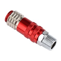 Raccord rapide pneumatique universel mâle 1/4" NPT/BSPT/BSPP, 150 Psi, en aluminium durable, industriel, coupleur de sécurité 5-en-1