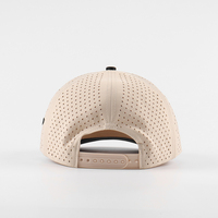 Casquettes de baseball Oxford perforées au laser personnalisées en gros d'usine, bicolores, avec logo en patch ovale en caoutchouc et cordon sur le devant, chapeaux de sport et de golf unisexes