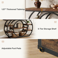 Table console Tribesigns de 47 pouces, table d'entrée industrielle à 5 niveaux avec structure en métal, table étroite pour canapé, tables d'appoint derrière le canapé