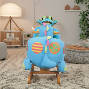 TikTok Hot Blue <span class=keywords><strong>Dragon</strong></span> Puppe Unisex Holz Schaukel stuhl mit Plüsch Tier Aufsitz Spielzeug für Baby <span class=keywords><strong>Dragon</strong></span> Schaukel pferd - Product Image 6