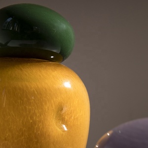 Jarrón color caramelo con tapa, sala de estar simple, arreglo floral creativo para el hogar, muebles suaves, accesorios para gabinete de vino - Product Image 5