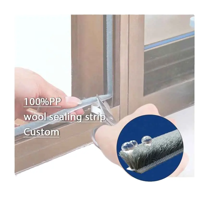 Replacement Sound Proof Vinyl Windows Glass Windows Line Custom Black Double-Hung Layer Doors Wool Weather Strip for Indoor