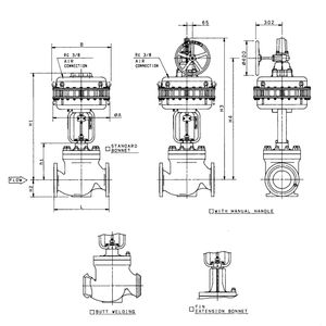 Válvula de Control KOSO 510T, Válvulas de Globo de Asiento Único con Guía Superior y Actuador Neumático Tipo Diafragma 5200LA - Product Image 4