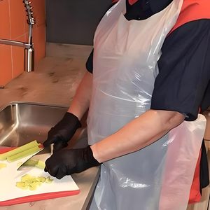Disposable PE Aprons 27.5x46 Inches Waterproof Bibs Adults Cooking Arts Crafts Painting Salon Custom Size/Color/Thickness Carton - Product Image 6