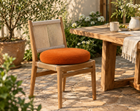 Coussin de sol rond en velours terracotta, antidérapant, avec fermeture éclair dissimulée, housse lavable, noyau haute résilience, pour yoga