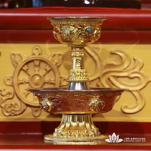 Suministros y tazas de cobre puro para decoración del hogar, decoración de Buda, vasos de agua budista tibetano, manualidades, suministros budistas