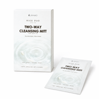 Gant de nettoyage facial double action OEM personnalisé à l'eau de son de riz, polissant, pour un aspect lisse, produits de soin de la peau