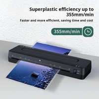 Mesin Laminating foto kecil 335 panas dan dingin A3 mesin Laminating termoplastik dokumen rumah dan kantor