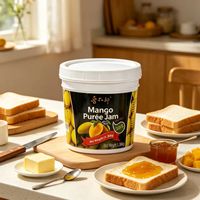 Lotlong Bulk Producent 35% Brix Hoog Fruitgehalte Verse Rijpe Mango Puree Jam 1,36kg voor Commerciële Melkthee & Dessert Topping
