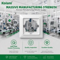 Cadre décoratif vierge Kolani norme UE 84x84mm 1 gang, encastrable, ignifuge, en polycarbonate, pour remplacement