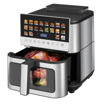 Horno Freidora de Aire de 9L con Temporizador de Retraso, Calentamiento Dual Superior e Inferior, 20 en 1, Digital Táctil, Ventana Visible, Sin Aceite, Freidora de Aire Inteligente