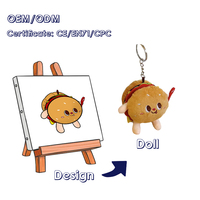 Porte-clés en peluche personnalisé à faible MOQ, porte-clés ours en peluche, poupée animale personnalisée, porte-clés en peluche sur mesure