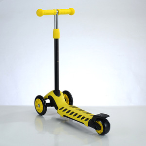 Three Wheeler Kids Scooter With <b>Lights</b> Height Adjustable For 12 Months Plus <b>Push</b> Operated Yellow And Black Design - Product Image 3