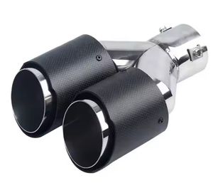 Embouts d'échappement universels Yueyang en fibre de carbone double, poli miroir, 1,2 mm d'épaisseur, haute qualité, pour silencieux et tuyaux d'échappement - Product Image 3