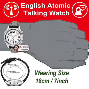 American Accent English Men Talking Atomic Watch Parle l'heure et la date avec une voix claire et forte pour les personnes malvoyantes - Product Image 2