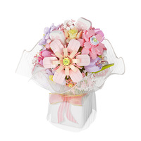 Bouquet floral Pink Mist, jouet éducatif, modèle décoratif de 800 pièces, cadeau de vacances unisexe, à construire et assembler, en plastique ABS