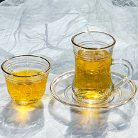 Ensemble de mini-tasses à thé en verre transparent personnalisées, style vintage, pour restaurant, salle à manger, mariage, ou usage professionnel, inspiré du design marocain