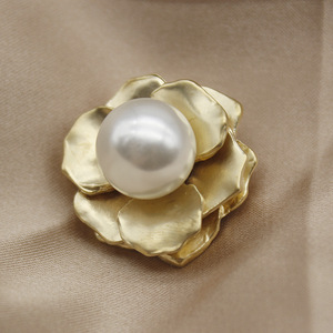 Fabricante nuevo perla flor Metal piel abrigo moda hebilla decorativa venta al por mayor botones especiales - Product Image 3