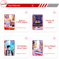 Machine d'arcade à monnayeur Card Storm CE EMC pour salle de jeux, avec jeu de cartes et fonction de poussée de pièces