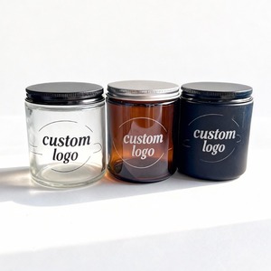 Vente <span class=keywords><strong>en</strong></span> Gros Gobelets à <span class=keywords><strong>Bougie</strong></span> Cylindriques <span class=keywords><strong>en</strong></span> <span class=keywords><strong>Verre</strong></span> de 8oz 250ml Noirs Bruns Ambrés Givrés Clairs Verts Bleus avec Couvercle - Product Image 1