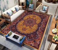 Grande tapisserie de salon moderne en polyester écologique à motif floral bohème, fabriquée à la machine, adaptée aux animaux domestiques, décoration intérieure