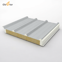 Panneaux muraux sandwich en laine de roche GLOSTAR ignifuges, insonorisants et écologiques de 50 mm, panneaux de toiture, panneaux pour salles blanches, design moderne