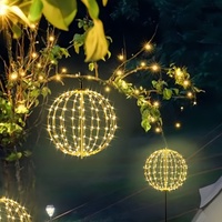 Guirlandes lumineuses sphériques de Noël pour l'intérieur et l'extérieur, IP44, pliables, 10 cm, 20 cm, 30 cm, 40 cm, 50 cm, boules décoratives suspendues avec structure en fer