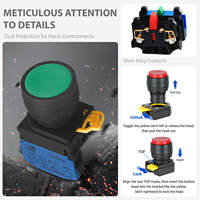 Interrupteur à bouton-poussoir momentané en plastique M8 M10 M12 M16 M22 M25 M30 10A 1NO avec LED pour interrupteur lumineux domestique