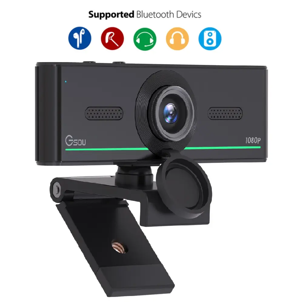 1080P 2k 4k 30fps 60fps PC Stream Webcam Camara Web Cam 1080P Full HD Webcamera Bluetooth to connect TWS earphone headset