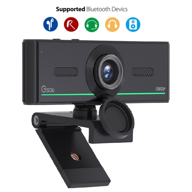 1080P 2k 4k 30fps 60fps PC Stream  Webcam Camara Web Cam 1080P Full HD Webcamera Bluetooth to Connect TWS Earphone Headset