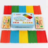 Juguetes educativos digitales de madera coloridos para la educación de la primera infancia. Palitos de Aritmética y Conteo para Niños