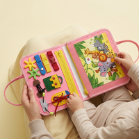 Livre sensoriel Montessori personnalisable en feutre pour bébé, livre d'activités, livre d'apprentissage sensoriel réutilisable avec autocollants magiques, jouets pour enfants