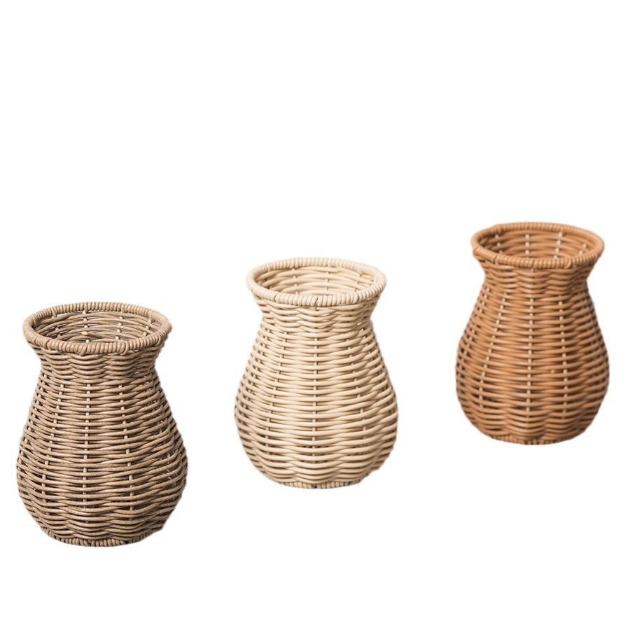 K&B Art Deco Plastic Woven Storage Basket Home Decor Floor Vase · image 1