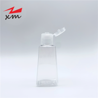 Flacon de gel désinfectant pour les mains en plastique transparent portable de 30 ml et 60 ml, emballage pour soins de la peau, flacon à presser avec bouchon rabattable