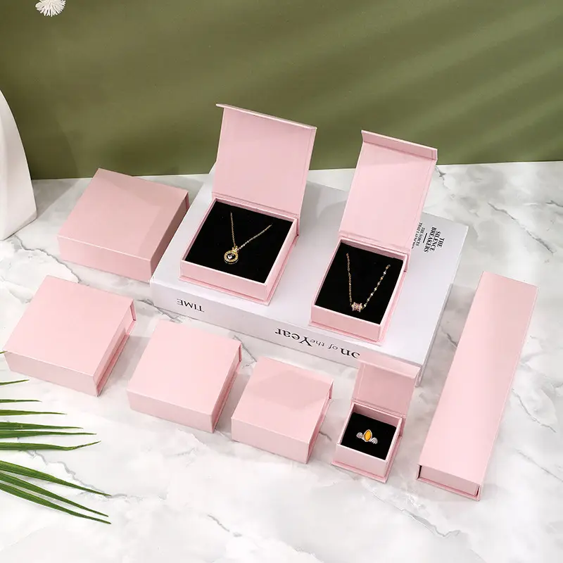 Custom Personalized Logo Magnetic Cardboard Gift boxes Packaging for Jewelry Sets