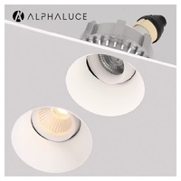 Plafonnier LED encastré rond noir à intensité variable Dali, sans cadre, avec découpe de 100 mm, pour éclairage de plafond blanc