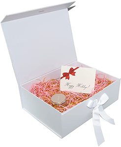 Magnetic Lid Satin Insert Custom Logo Coated Paper Bow Gift Box With Ribbon