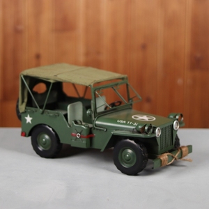 Willys ouvert au-dessus, modèle en fer moulé sous pression, véhicule nostalgique, décoration de vitrine pour occasions à thème romantique - Product Image 2