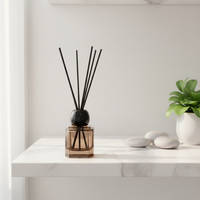 Botol Diffuser Kaca Transparan Hetras Raksasa Beraroma Minyak Bunga, dengan Strip Bahu Berpola Sablon, Hijau GOOPURE C-89